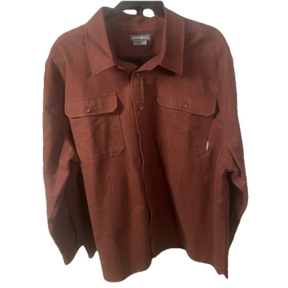 Eddie Bauer Men's Long Sleeve Cotton Terrecotta Button Up Shirt‎